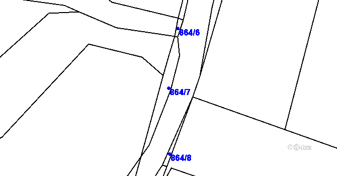 Parcela st. 864/7 v KÚ Libotyně, Katastrální mapa