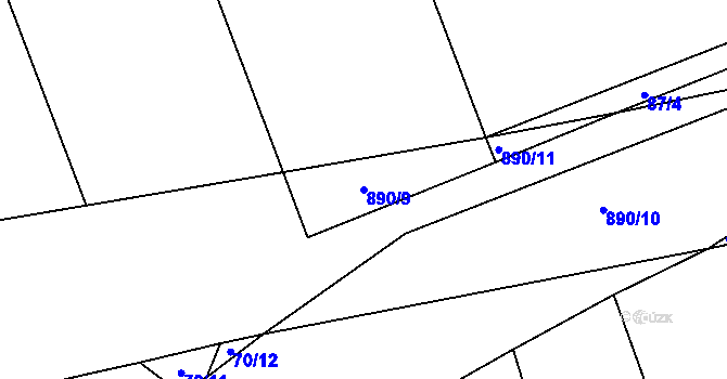 Parcela st. 890/9 v KÚ Libotyně, Katastrální mapa
