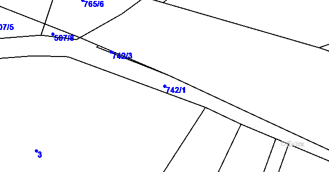 Parcela st. 742/1 v KÚ Radhostice, Katastrální mapa