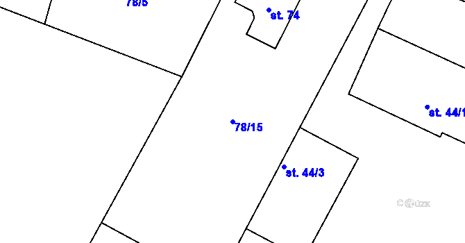 Parcela st. 78/15 v KÚ Radhošť, Katastrální mapa