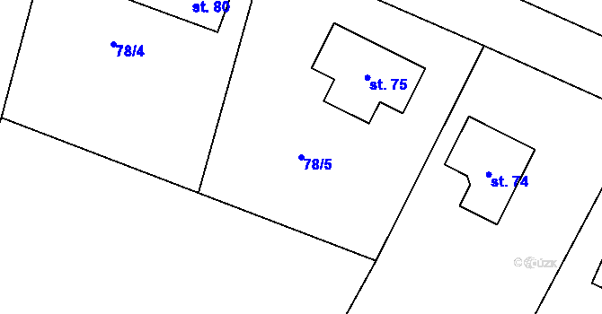 Parcela st. 78/5 v KÚ Radhošť, Katastrální mapa