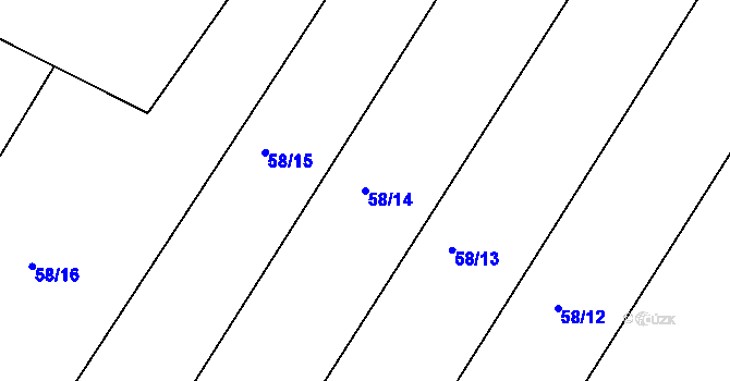 Parcela st. 58/14 v KÚ Radhošť, Katastrální mapa