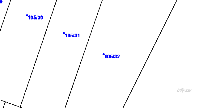 Parcela st. 105/32 v KÚ Radhošť, Katastrální mapa