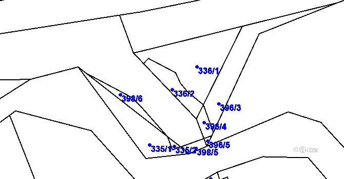 Parcela st. 336/2 v KÚ Radhošť, Katastrální mapa