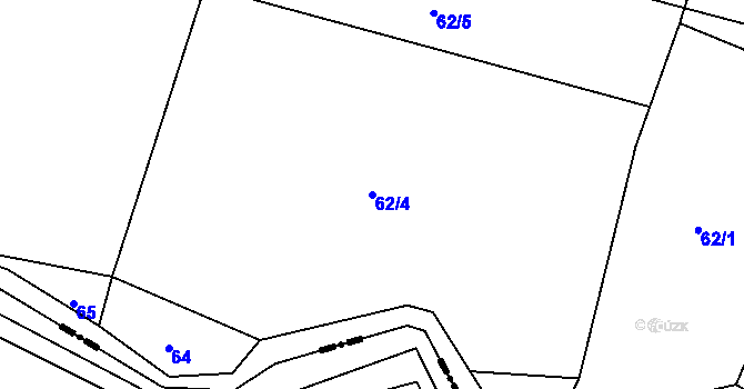 Parcela st. 62/4 v KÚ Sedlíšťka, Katastrální mapa