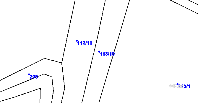 Parcela st. 113/10 v KÚ Sedlíšťka, Katastrální mapa