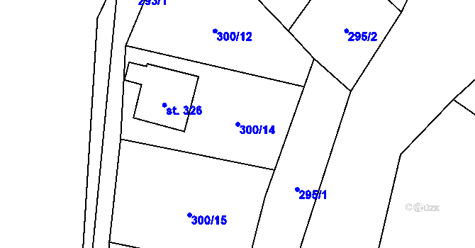 Parcela st. 300/14 v KÚ Radíč, Katastrální mapa