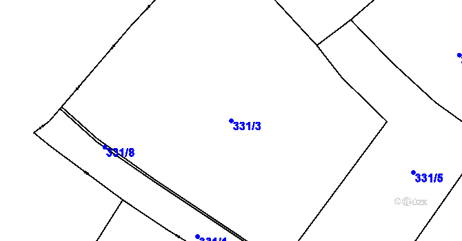 Parcela st. 331/3 v KÚ Radíčeves, Katastrální mapa