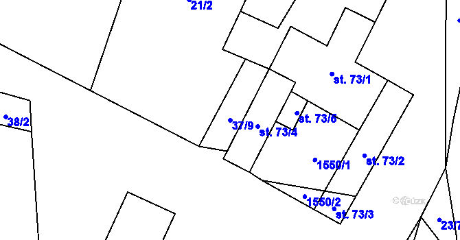 Parcela st. 37/9 v KÚ Dolní Radíkov, Katastrální mapa