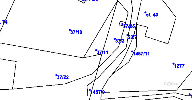 Parcela st. 37/11 v KÚ Dolní Radíkov, Katastrální mapa