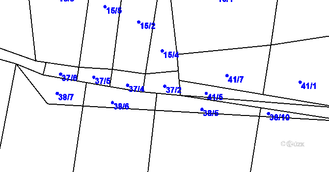 Parcela st. 37/2 v KÚ Dolní Radíkov, Katastrální mapa
