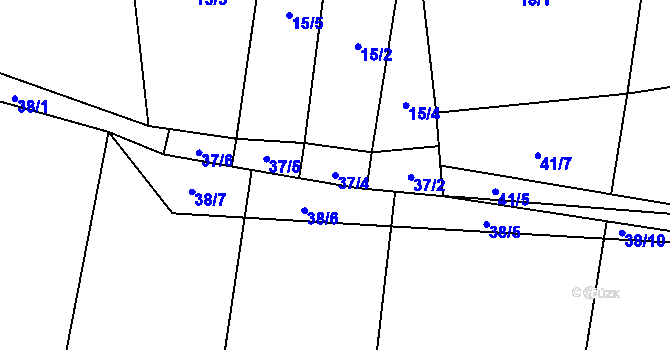 Parcela st. 37/4 v KÚ Dolní Radíkov, Katastrální mapa