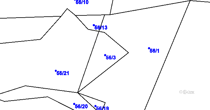 Parcela st. 56/3 v KÚ Dolní Radíkov, Katastrální mapa