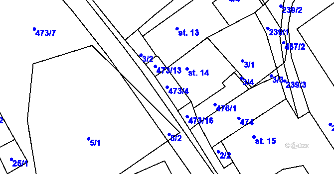 Parcela st. 473/4 v KÚ Horní Radíkov, Katastrální mapa