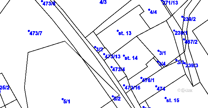 Parcela st. 473/13 v KÚ Horní Radíkov, Katastrální mapa