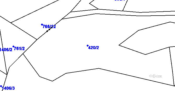 Parcela st. 420/2 v KÚ Horní Radíkov, Katastrální mapa