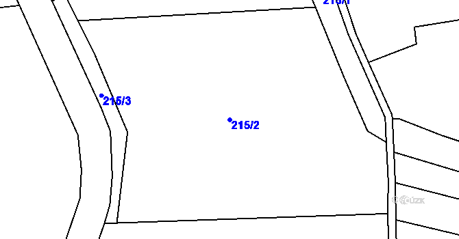Parcela st. 215/2 v KÚ Radíkov u Hranic, Katastrální mapa