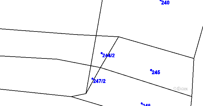 Parcela st. 244/2 v KÚ Radíkov u Hranic, Katastrální mapa