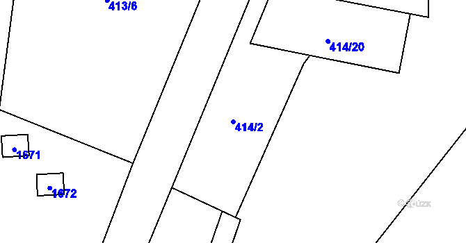 Parcela st. 414/2 v KÚ Radíkov u Hranic, Katastrální mapa