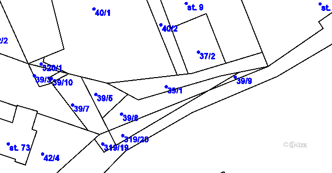 Parcela st. 39/1 v KÚ Radíkovice, Katastrální mapa