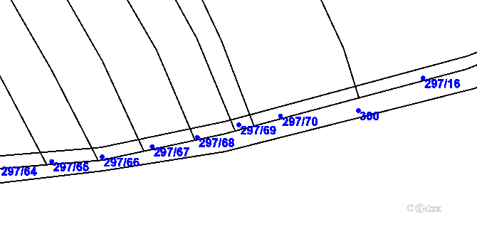 Parcela st. 297/69 v KÚ Radíkovice, Katastrální mapa