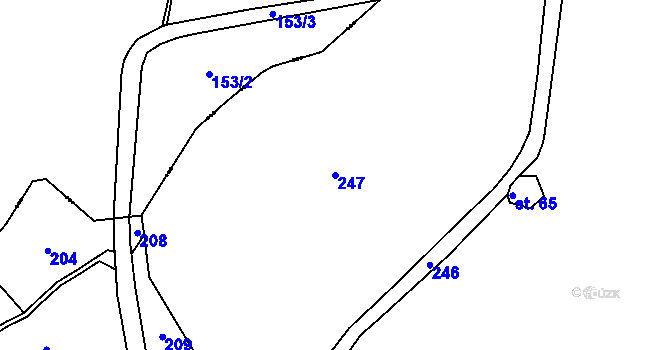 Parcela st. 247 v KÚ Lháň, Katastrální mapa