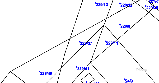 Parcela st. 229/37 v KÚ Studeňany, Katastrální mapa