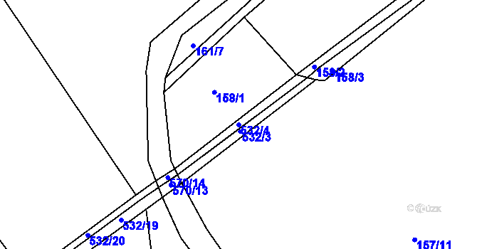 Parcela st. 532/4 v KÚ Studeňany, Katastrální mapa