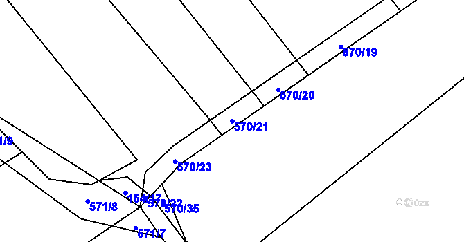 Parcela st. 570/21 v KÚ Studeňany, Katastrální mapa