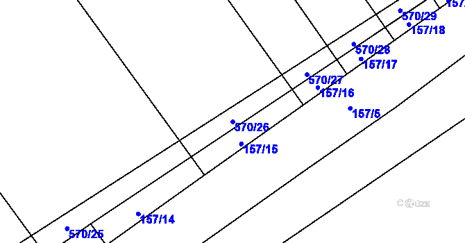 Parcela st. 570/26 v KÚ Studeňany, Katastrální mapa