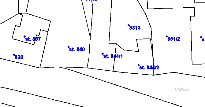 Parcela st. 844/1 v KÚ Radiměř, Katastrální mapa