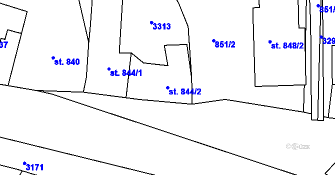 Parcela st. 844/2 v KÚ Radiměř, Katastrální mapa