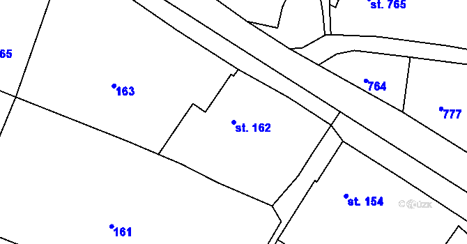 Parcela st. 162 v KÚ Radiměř, Katastrální mapa