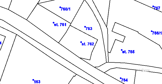 Parcela st. 762 v KÚ Radiměř, Katastrální mapa