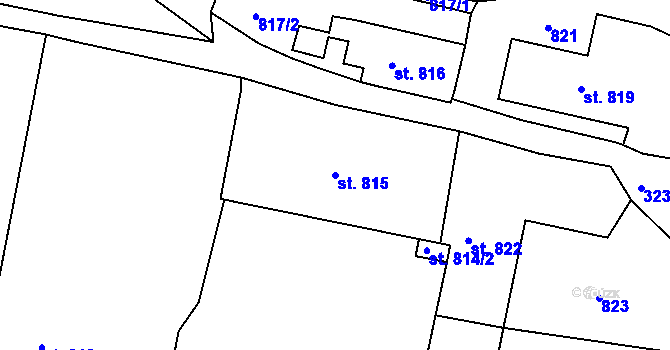 Parcela st. 815 v KÚ Radiměř, Katastrální mapa