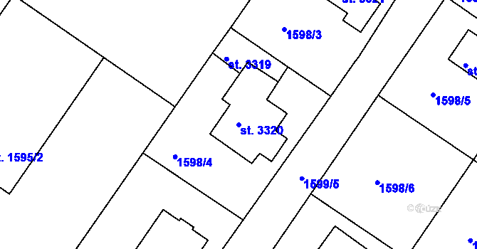 Parcela st. 3320 v KÚ Radiměř, Katastrální mapa