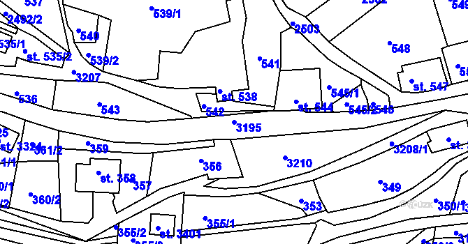 Parcela st. 3195 v KÚ Radiměř, Katastrální mapa