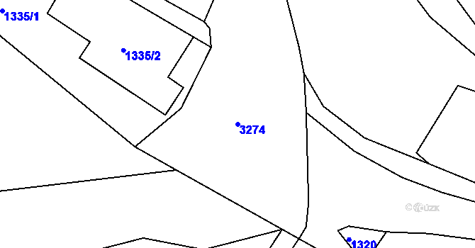 Parcela st. 3274 v KÚ Radiměř, Katastrální mapa