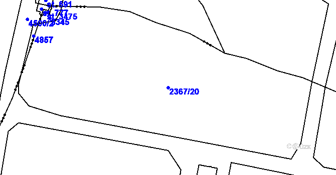 Parcela st. 2367/20 v KÚ Radiměř, Katastrální mapa
