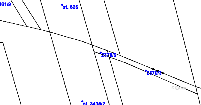 Parcela st. 2370/9 v KÚ Radiměř, Katastrální mapa