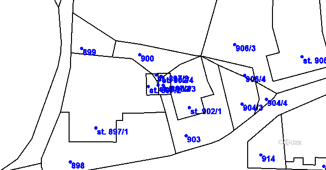 Parcela st. 902/3 v KÚ Radiměř, Katastrální mapa