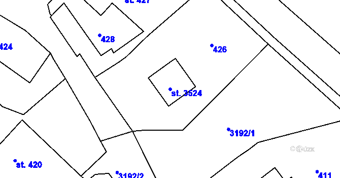 Parcela st. 3524 v KÚ Radiměř, Katastrální mapa