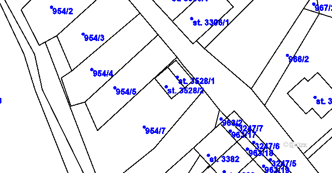 Parcela st. 3528/2 v KÚ Radiměř, Katastrální mapa