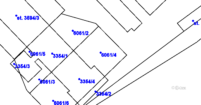 Parcela st. 6061/4 v KÚ Radiměř, Katastrální mapa