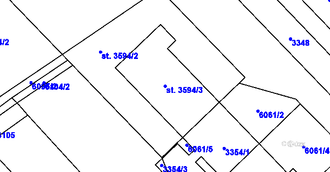 Parcela st. 3594/3 v KÚ Radiměř, Katastrální mapa