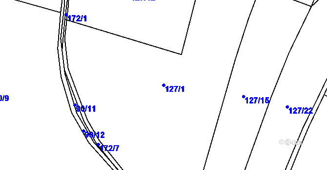 Parcela st. 127/1 v KÚ Hnojná Lhotka, Katastrální mapa