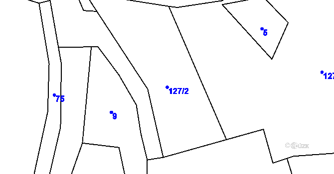 Parcela st. 127/2 v KÚ Hnojná Lhotka, Katastrální mapa