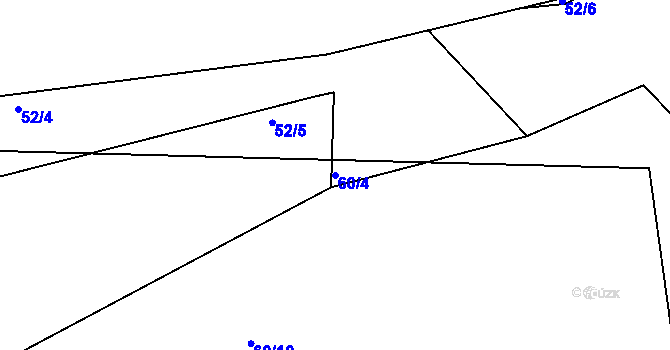 Parcela st. 60/4 v KÚ Hnojná Lhotka, Katastrální mapa