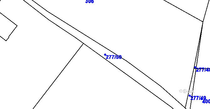 Parcela st. 277/50 v KÚ Lom, Katastrální mapa