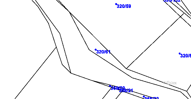 Parcela st. 320/61 v KÚ Lom, Katastrální mapa